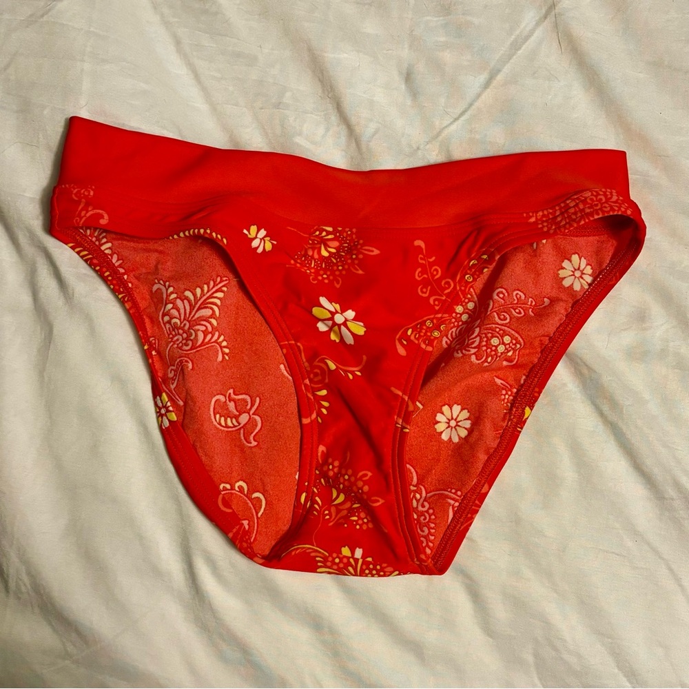 Red Floral Bikini Bottom